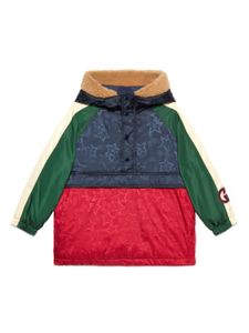 Gucci Kids coupe-vent à patch logo - Bleu