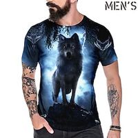 Voor heren T-shirt T-shirts Grafisch Wolf Strakke ronde hals Kleding 3D-afdrukken Buiten Casual Korte mouw Afdrukken Vintage Modieus Ontwerper Lightinthebox