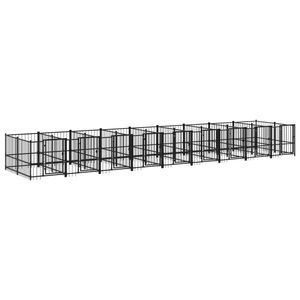 The Living Store Hondenhok Type-XL - Hondenkennel - 873x193.5x100 cm - Zwart - Gepoedercoat staal