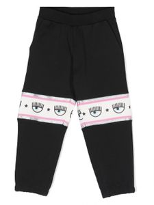 Chiara Ferragni Kids pantalon de jogging en coton stretch à motif Eyelike - Noir