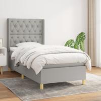 Boxspring met matras stof lichtgrijs 80x200 cm