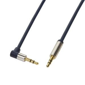 LogiLink CA11075 Jackplug Audio Aansluitkabel 0.75 m Donkerblauw (mat) 90° haaks naar boven