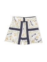 Monnalisa short à imprimé baroque - Blanc