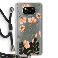 Peachy flowers: Xiaomi Poco X3 Pro Transparant Hoesje met koord