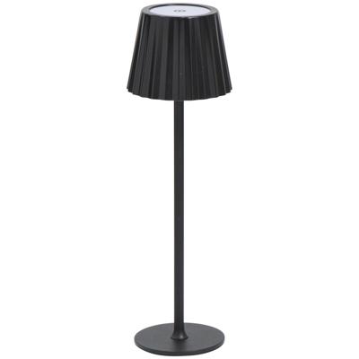 Leen Bakker - Tafellamp Scotti USB LED - Metaal - Zwart - 11.5x11.5x38 Cm