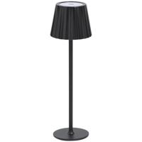 Leen Bakker - Tafellamp Scotti USB LED - Metaal - Zwart - 11.5x11.5x38 Cm