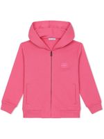 Dolce & Gabbana Kids hoodie zippé à logo - Rose - thumbnail