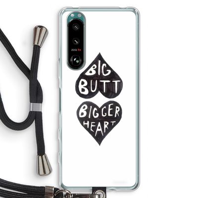 Big butt bigger heart: Sony Xperia 5 III Transparant Hoesje met koord