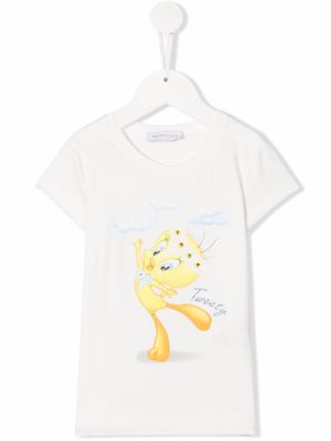 Monnalisa t-shirt à imprimé Tweety - Blanc