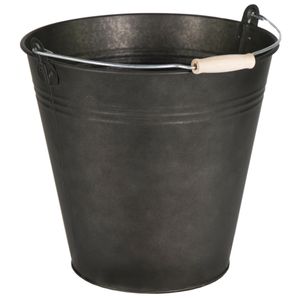 Plantenpot/Bloempot/Emmer - zink - zwart - D30 x H29 cm