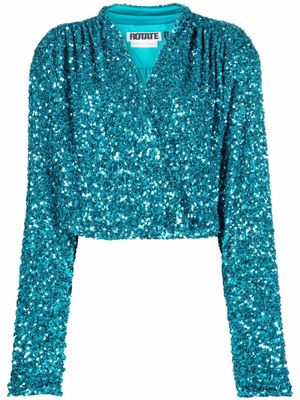 ROTATE BIRGER CHRISTENSEN blouse Aurelia à sequins - Bleu