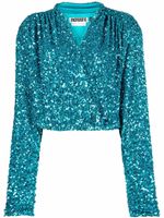 ROTATE BIRGER CHRISTENSEN blouse Aurelia à sequins - Bleu