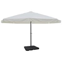 Parasol met draagbare voet aluminium (wit)