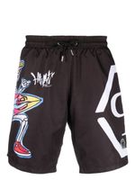 Philipp Plein short de bain à imprimé graffiti - Noir - thumbnail