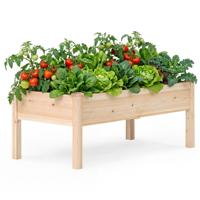 Verhoogde Plantenbak Verhoogde Plantenbak van Sparrenhout Plantenbak met Afwateringsgaten Groentekweekbak 122 x 62 x 48 cm Naturel-1 stuk