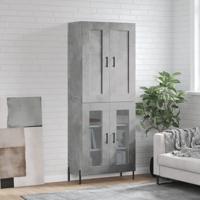 Hoge kast 69,5x34x180 cm bewerkt hout betongrijs