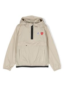 Comme Des Garçons Play Kids x K-Way imperméable Leon à capuche - Tons neutres