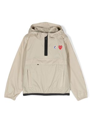 Comme Des Garçons Play Kids x K-Way imperméable Leon à capuche - Tons neutres