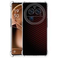 OPPO Find X6 Pro Doorzichtige Silicone Hoesje Geruit Rood