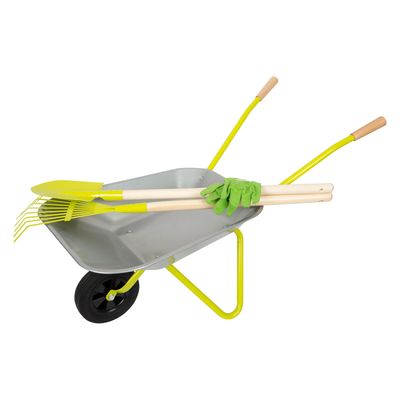 Small Foot - metalen kruiwagen met tuingereedschap, 5dlg.