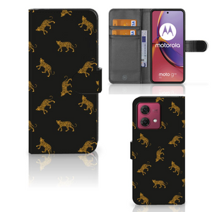 Telefoonhoesje met Pasjes voor Motorola Moto G84 Leopards