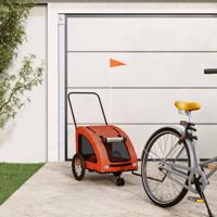 VidaXL Hondenfietstrailer oxford stof en ijzer oranje