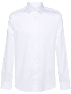 Canali chemise en coton à manches longues - Blanc