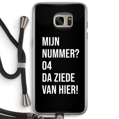 Da ziede van hier - Zwart: Samsung Galaxy S7 Edge Transparant Hoesje met koord