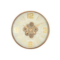 Muurklok Home ESPRIT Wit Gouden Metaal Kristal Scandi 60 x 8 x 60 cm