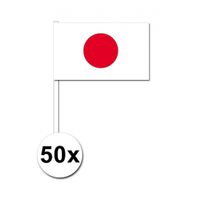 50 Japanse zwaaivlaggetjes 12 x 24 cm - thumbnail