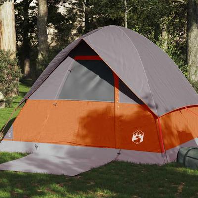 VidaXL Koepeltent 4-persoons waterdicht grijs en oranje