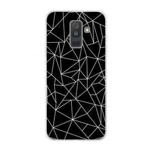 Geometrische lijnen wit: Samsung Galaxy A6 Plus (2018) Transparant Hoesje