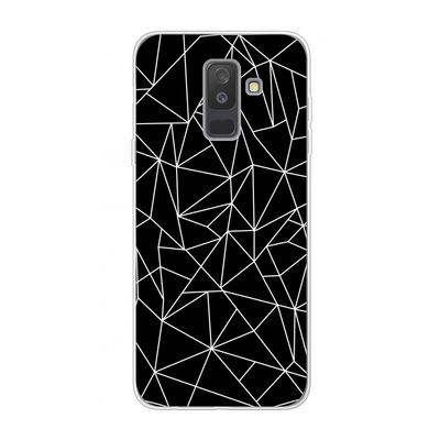 Geometrische lijnen wit: Samsung Galaxy A6 Plus (2018) Transparant Hoesje
