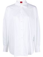 HUGO chemise en coton à détail de laçage - Blanc