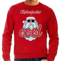 Grote maten Kersttrui kerstman motherfucking cool rood heren