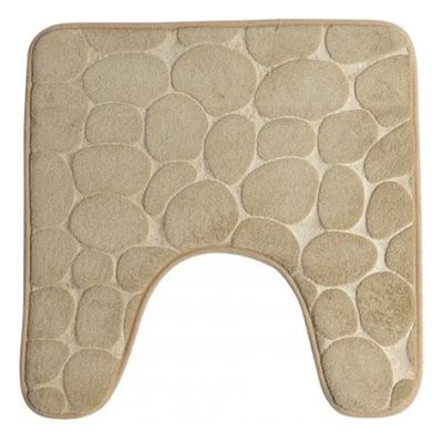 Urban Living Badkamerkleedje/wc badmat tapijt - memory foam - beige - 49 x 49 cm