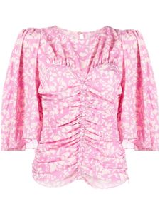 ISABEL MARANT blouse imprimée à fronces - Rose