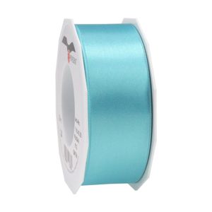 1x Luxe hobby/decoratie turquoise satijnen sierlinten breed 4 cm/40 mm x 25 meter