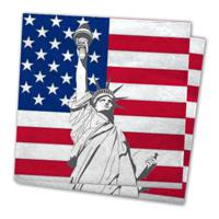 Amerika/Verenigde Staten/USA landen vlag thema servetten - 20x - 33 x 33 cm - thumbnail