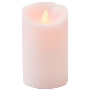 Led kaars/stompkaars - roze - H12,5 x D7,5 cm - wax - warm wit licht - bewegende vlam