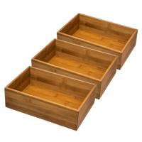 Secret de gourmet bestekbak organizer - 5x - bamboe - keuken - 23 x 15 x 7 cm