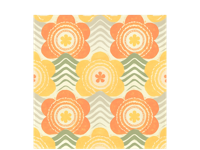 Bloeiend retropatroon uit de jaren 70 vintage behang