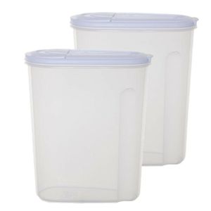 Voedselcontainer strooibus - 2x - transparant - 5 liter - kunststof - 25 x 12 x 30 cm