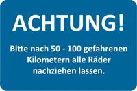 EICHNER klantenservice sticker attention wheel nuts to b customer service rec.