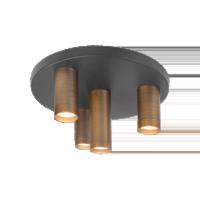 Highlight Plafondlamp Perugia 4 lichts Ø 35 cm brons zwart