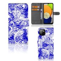 Telefoonhoesje met Naam Samsung Galaxy A03 Angel Skull Blauw Telefoonhoesje met Naam Samsung Galaxy A03 Angel Skull Blauw