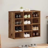 Schoenenkast met plank Oud hout 77.5 x 30 x 67 cm Bewerkt hout