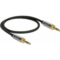 Delock 85784 Stereo Jack Kabel 3,5 mm 3-pins male naar male met schroefadapter 0,5 m - thumbnail