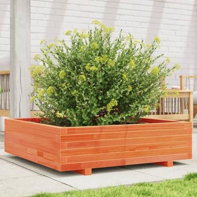 VidaXL Plantenbak 90x90x26,5 cm massief grenenhout wasbruin