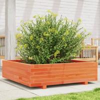 VidaXL Plantenbak 90x90x26,5 cm massief grenenhout wasbruin
